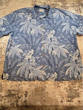 Tommy Bahama blue silver button down